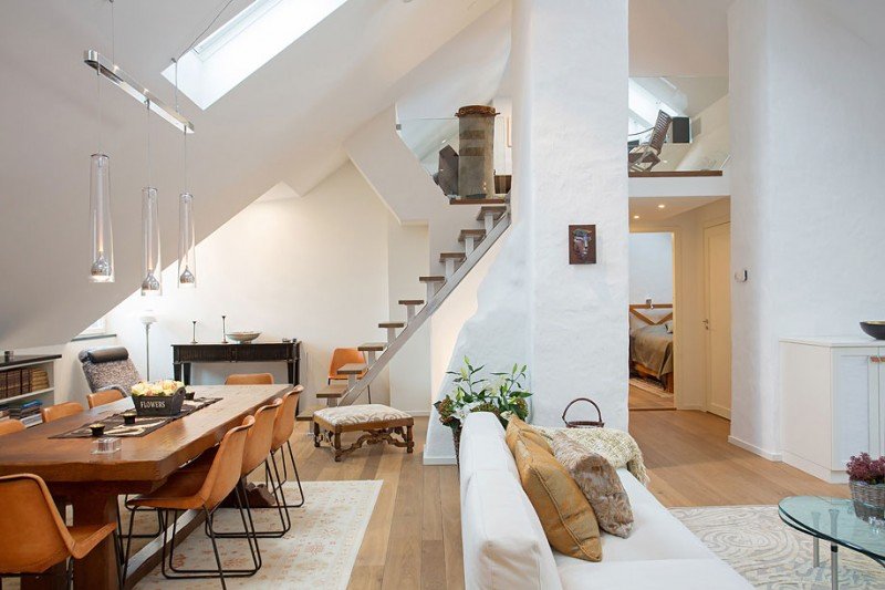 Loft-in-Kungsholmen: dettagli del living