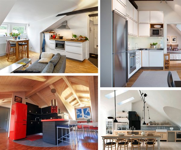 Cucina in mansarda: idee e progetti da copiare per la vostra casa Cucine per mansarde foto