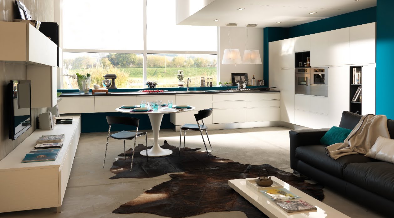 Arredamento living. elegant the kitchen leads to the dining area ... Arredare zona living