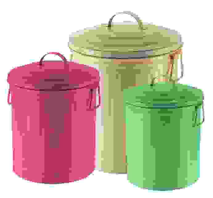 bidoncini per riciclo dei rifiuti