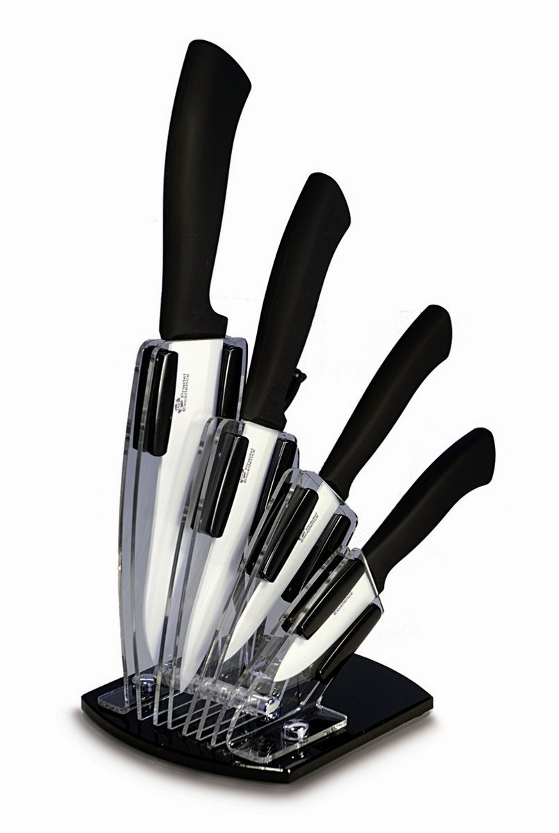 Kyocera Revolution Set Coltelli Da Cucina In Ceramica - Lama 12,7 Cm E 7,6 Cm, Nero/Bianco - 2