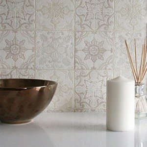 Adesivi Per Piastrelle Vittoriani Marocchini Grigi – Confezione Da 10, 10x10 Cm – Autoadesivi Peel And Stick Impermeabili Per Cucina E Bagno