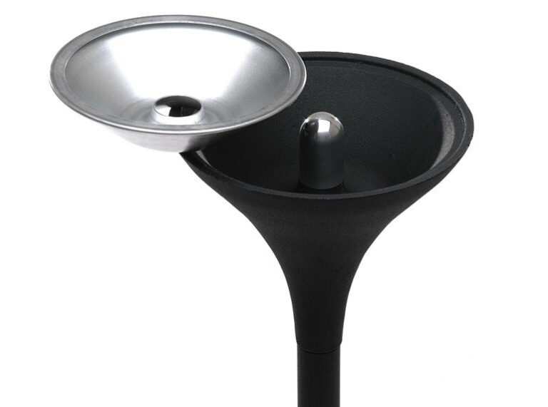 Posacenere Da Esterno Antivento In Metallo - Design Rotondo E Piatto, Colore Blu - Foto 2