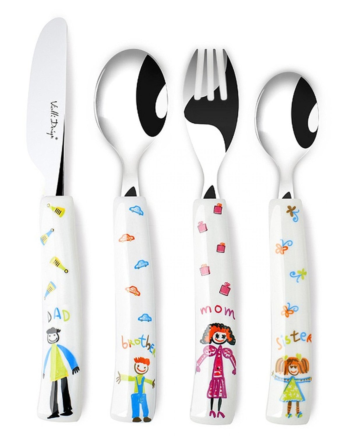 Doddl Set Posate Per Bambini 2-4 Anni – 3 Pezzi Con Coltello Sicuro, Forchetta E Cucchiaio – Impugnatura Ergonomica, Acciaio Inox, Lavabile In Lavastoviglie