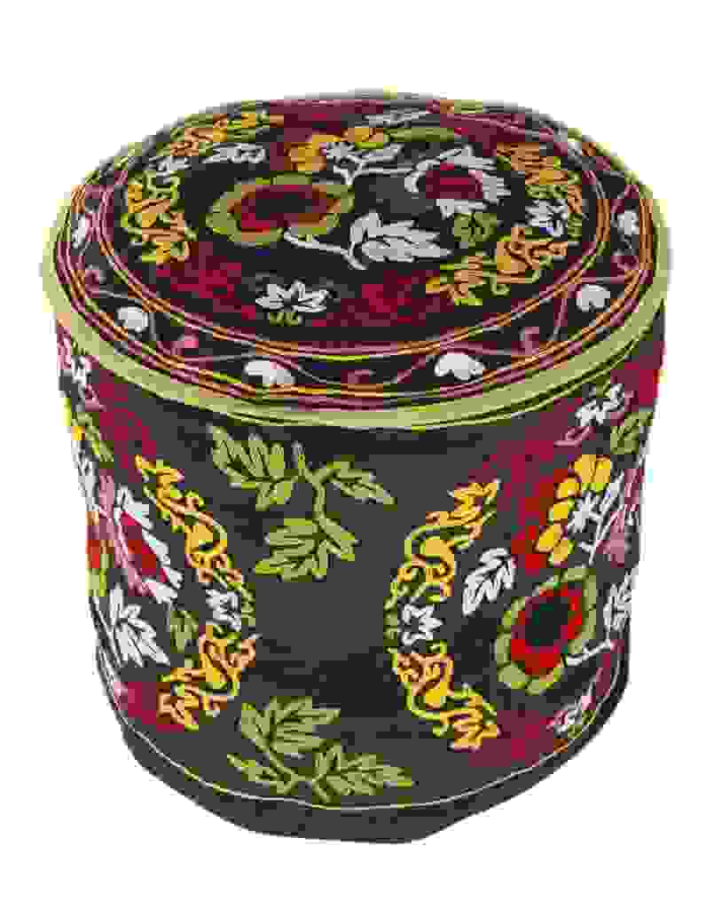 pouf Boho Décor nero ottomano tradizionale 