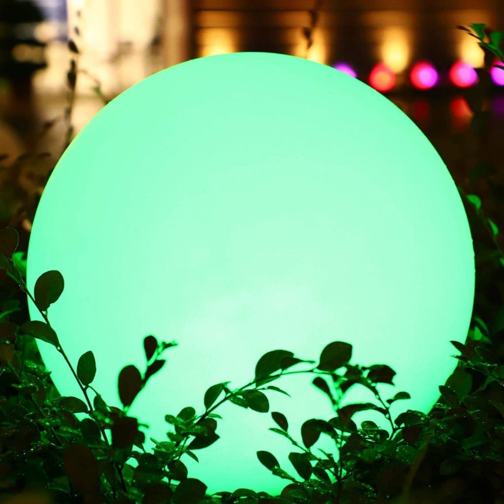 Lampada Solare a Sfera LED per Esterni, RGB Diametro 30 cm con Telecomando Lampada Solare da Giardino,16 Colori, 1200 mAh, USB Ricaricabile, per Balcone Prato Patio Cortile Impermeabile IP68