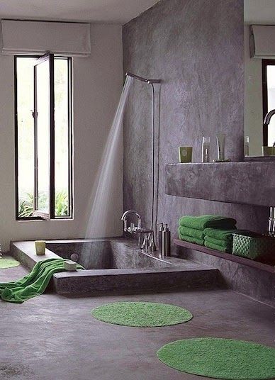 Vasche in muratura a mosaico o in cemento: soluzioni e idee Vasca da bagno in cemento
