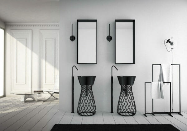 hidra ceramica lavabo wire nero