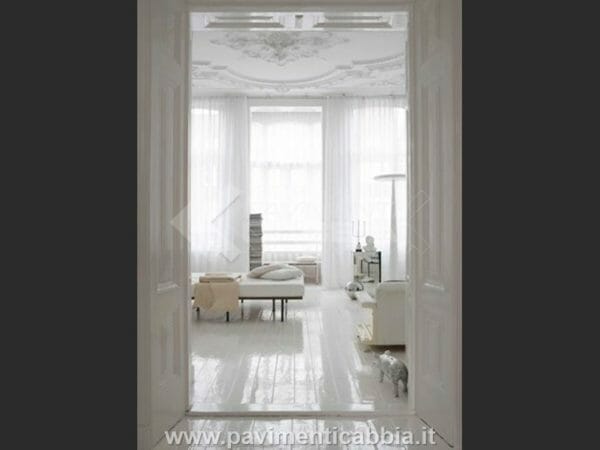 parquet bianco lucido