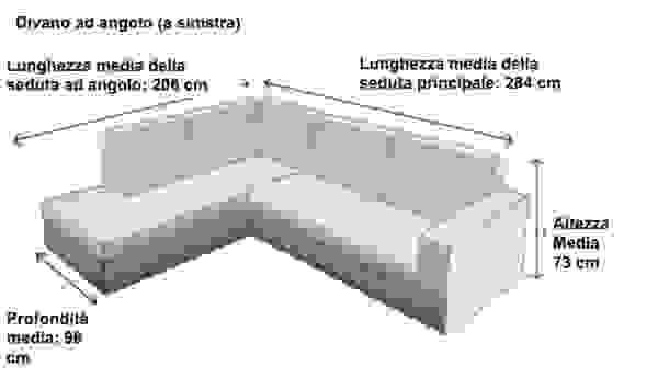 dimensioni medie di divani ad angolo