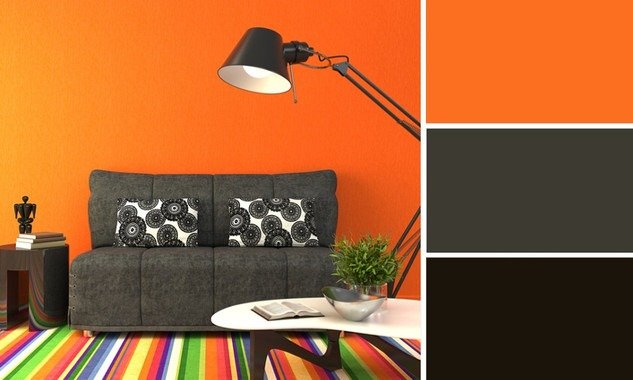 Mnsruu Orologio Da Parete Rotondo Con Dalia – Silenzioso, Acrilico, 24 Cm – Arancione E Grigio, Per Soggiorno E Camera Da Letto