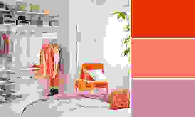 camera da letto di colore arancione