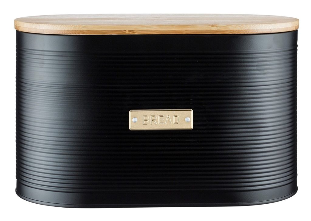 Portapane In Legno A Doppio Strato - 36,5x24x34 Cm, Nero, Con Ventilazione, Per Cucina