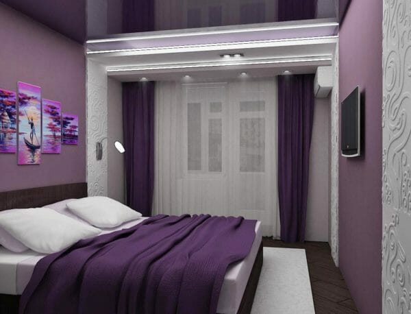 camera da letto colore viola