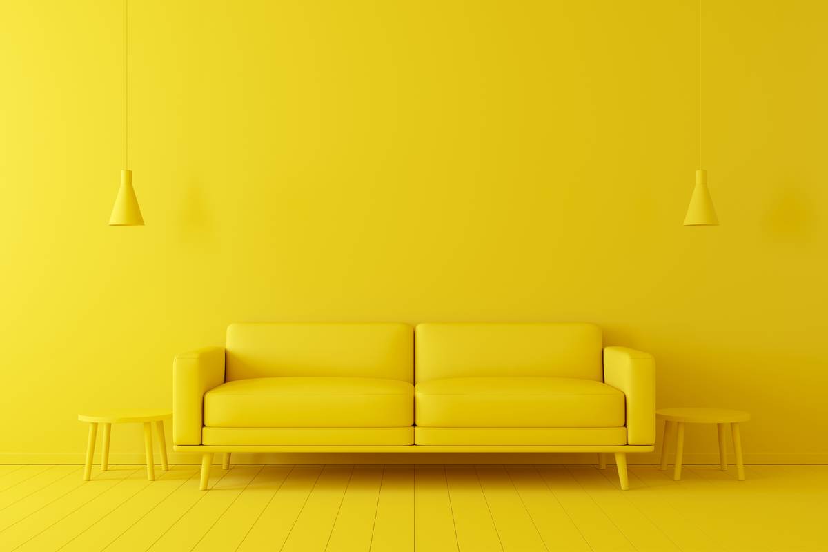 pareti gialle soggiorno