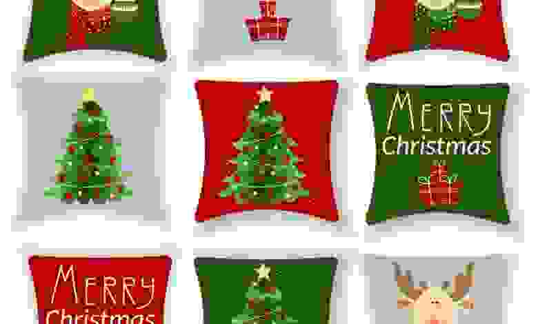cuscino decorativo cuscino Natale A cuscino natalizio renna cuscino motivo natalizio cuscino Natale 45x45 Copricuscino 4 pezzi Natale cuscino in lino 